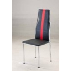 Black Dining Chair With PVC Back